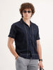 Resort Collar Slim Fit Shirt | Navy Blue