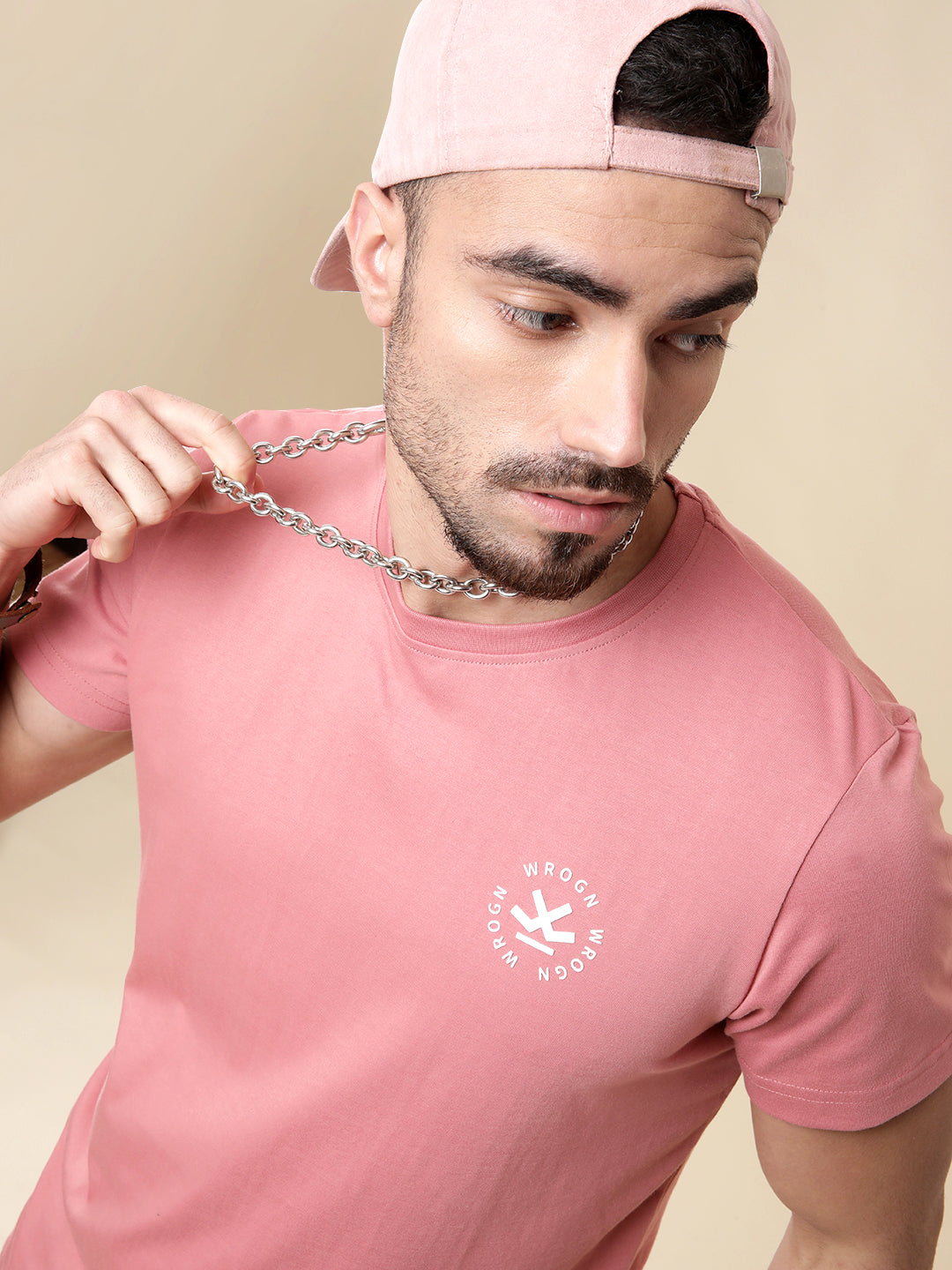 Pink Crew Neck Casual T-Shirt