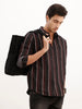 Classic Regular Fit Striped Shirt | Black