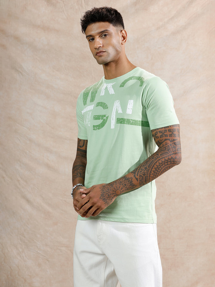 Graphic Slim Fit T-Shirt | Light Green