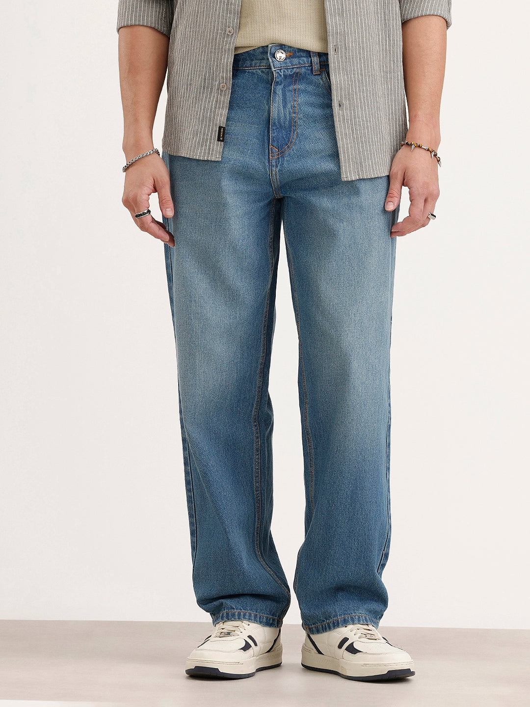 Loose Fit Denim Jeans | Light Blue