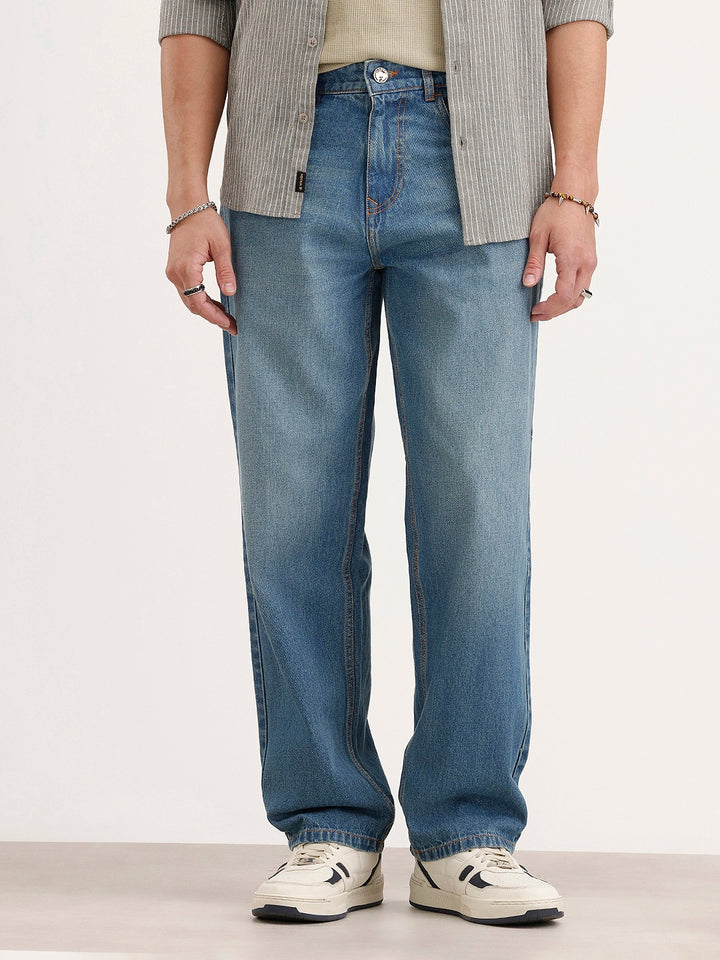 Loose Fit Denim Jeans | Light Blue