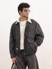 Classic Slim Fit Sherpa Denim Jacket | Black