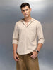 Men's Slim Fit Casual Hooded Shirt | Brown