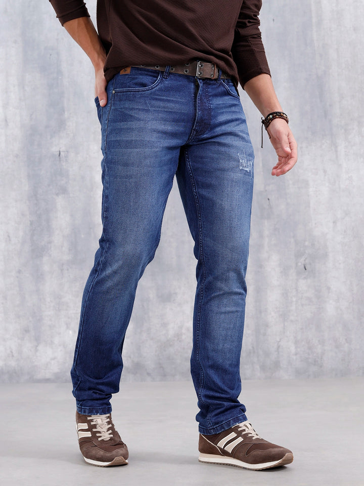 Men's Casual Straight Fit Jeans | Dark Stone