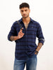 Regular Fit Full Sleeve Striped Shirt | Navy Blue