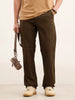 Solid Regular Fit Trouser | Brown