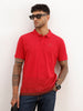 Regular Fit Gradient Printed Polo T-Shirt | Red