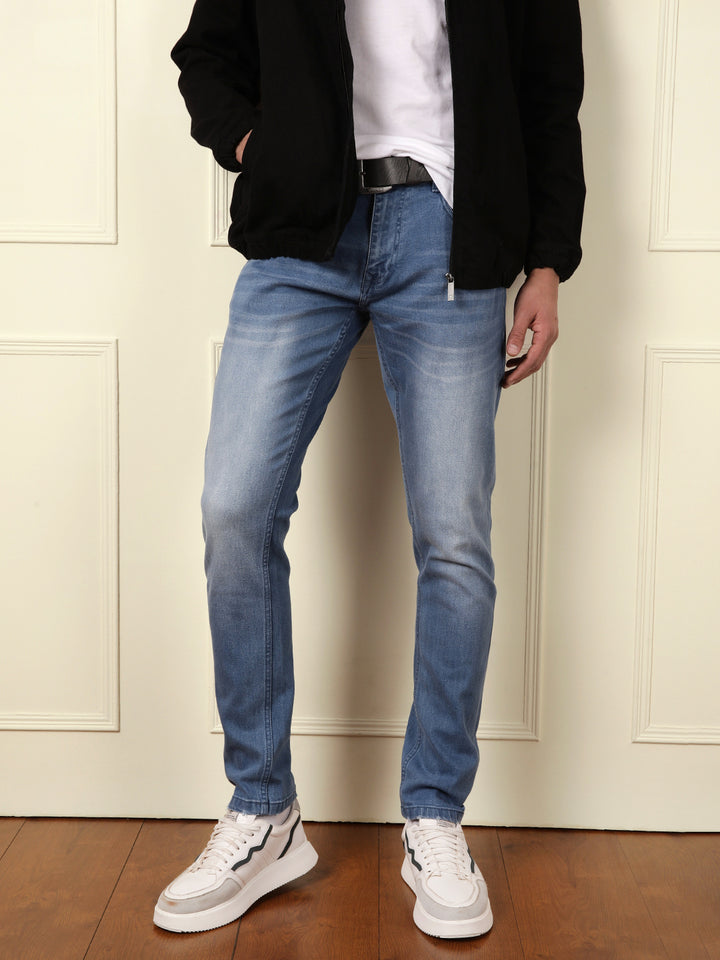 Linen Blend Denim Jeans | Light Blue