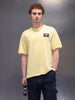 Placement Printed Oversized T-Shirt | Yellow