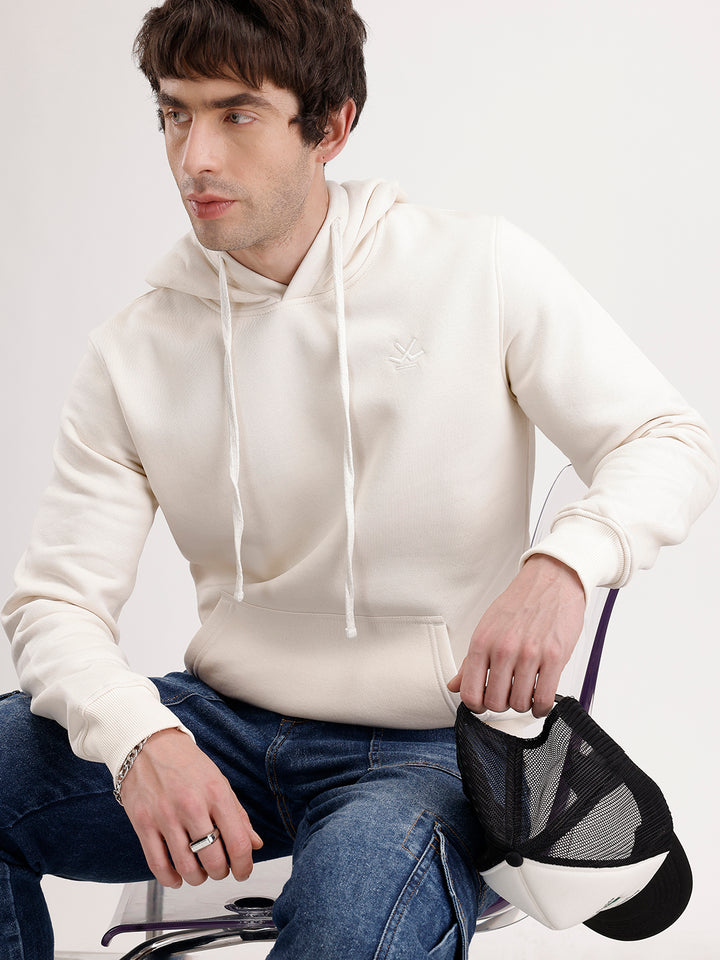Solid Regular Fit Hoodie | Off White