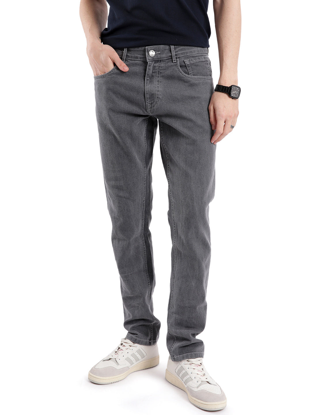 Classic Grey Slim Fit Denim Jeans