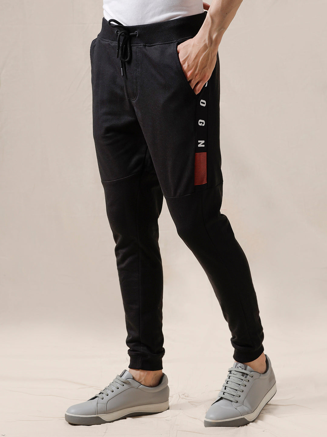 Solid Jogger With Side Print