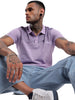 Classic Purple Gradient Printed Polo T-Shirt