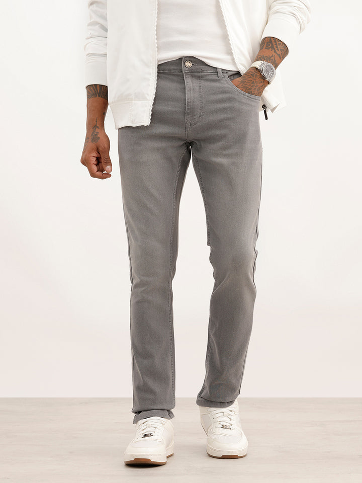 Classic Washed Slim Fit Denim Jeans | Grey