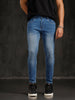 Heavy Fade Skinny Crop Jeans | Blue