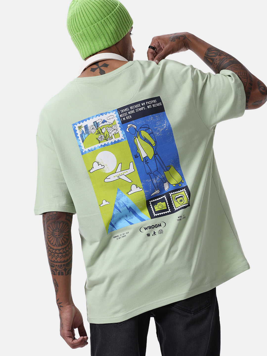 Green Travel Printed T-Shirt