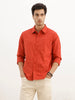 Solid Textured Full Sleeve Shirt | Red