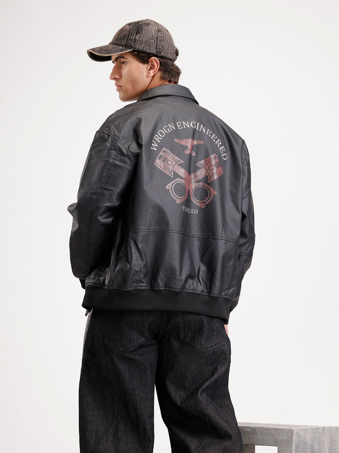 Classic Oversized Back Printed Jacket  | Black