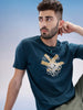 Slim Fit Puffer Printed T-Shirt | Teal