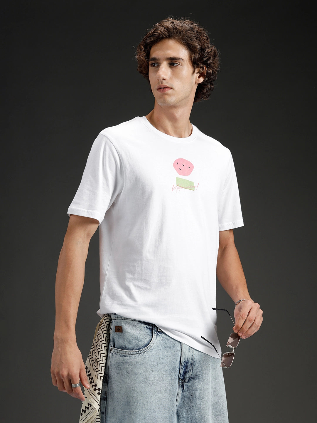 Regular fit Printed T-shirt for Men's | White