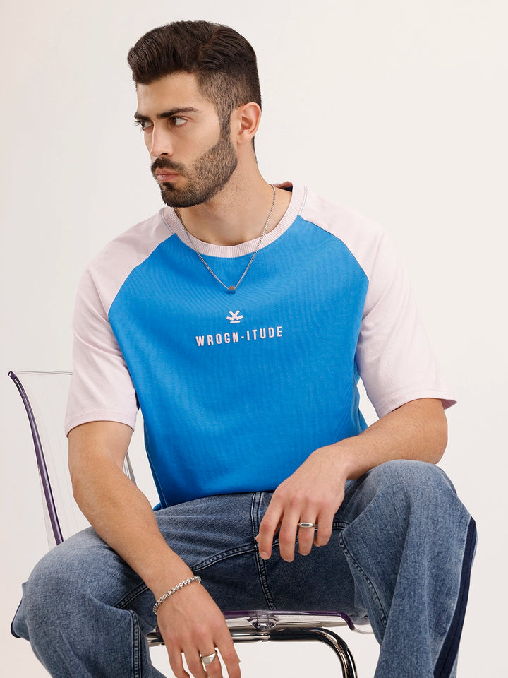Raglan Collar Oversized T-Shirt | Blue