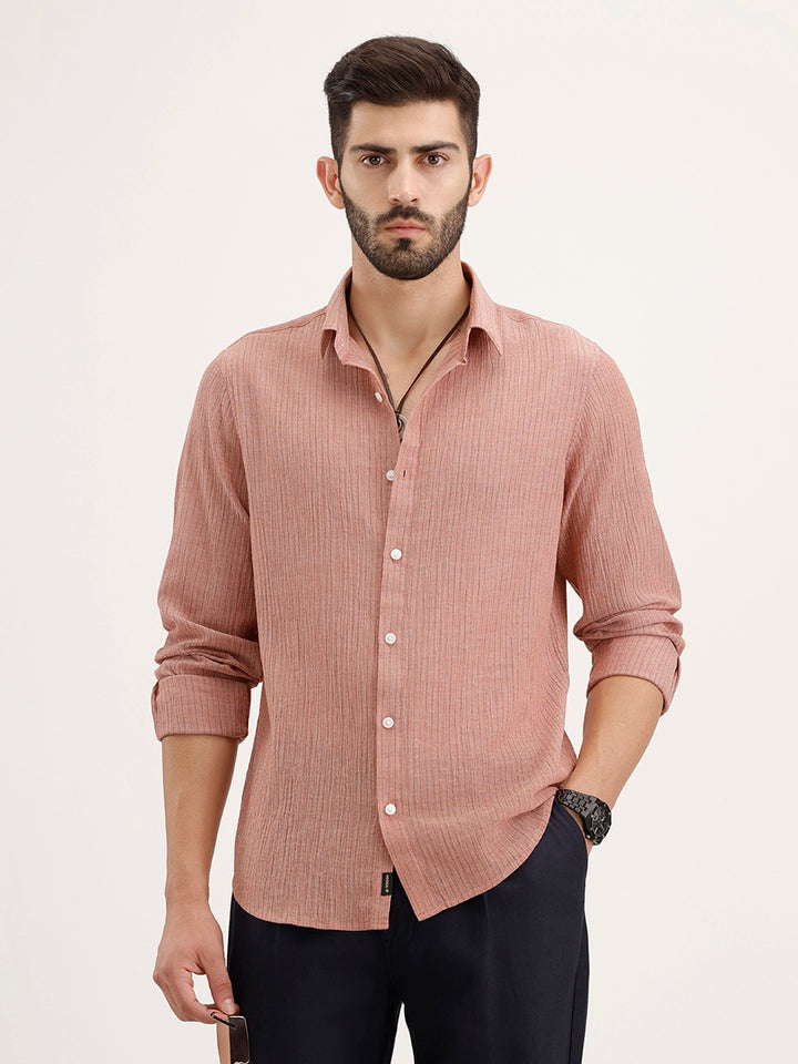 Slim Fit 100% Cotton Shirt | Rust