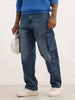 Faded Loose Fit Denim Cargo | Blue