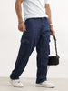 Faded Loose Fit Denim Cargo | Dark Blue