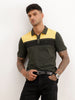 Regular Fit Cut & Sew Polo T-Shirt | Olive