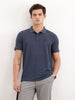 Solid Textured Polo T-Shirt  | Blue