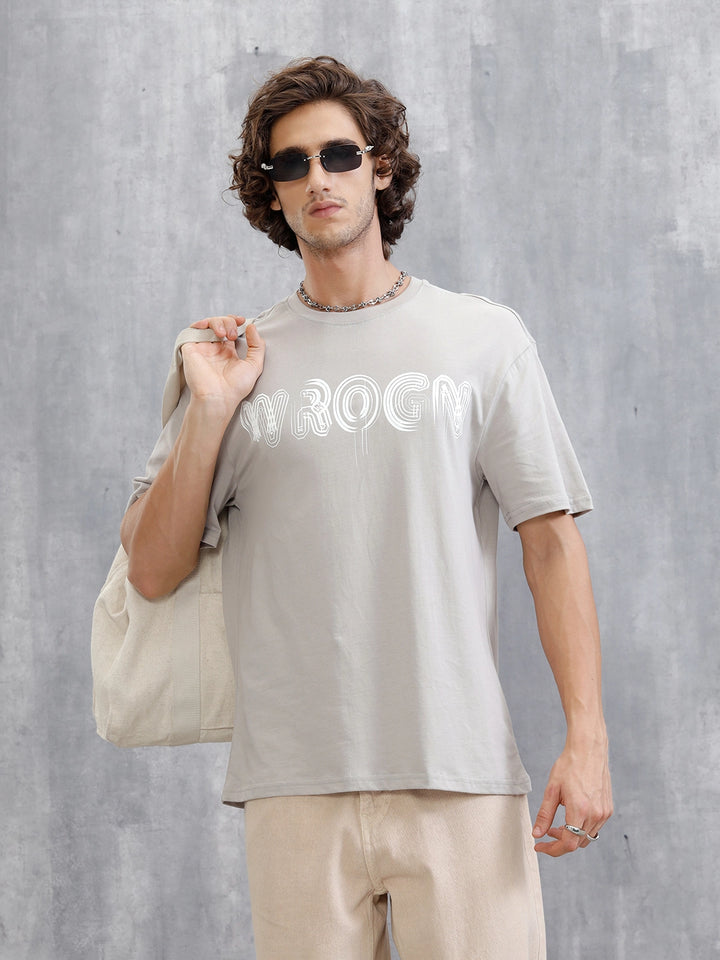 Typography Graphic Printed T-Shirt | Grey
