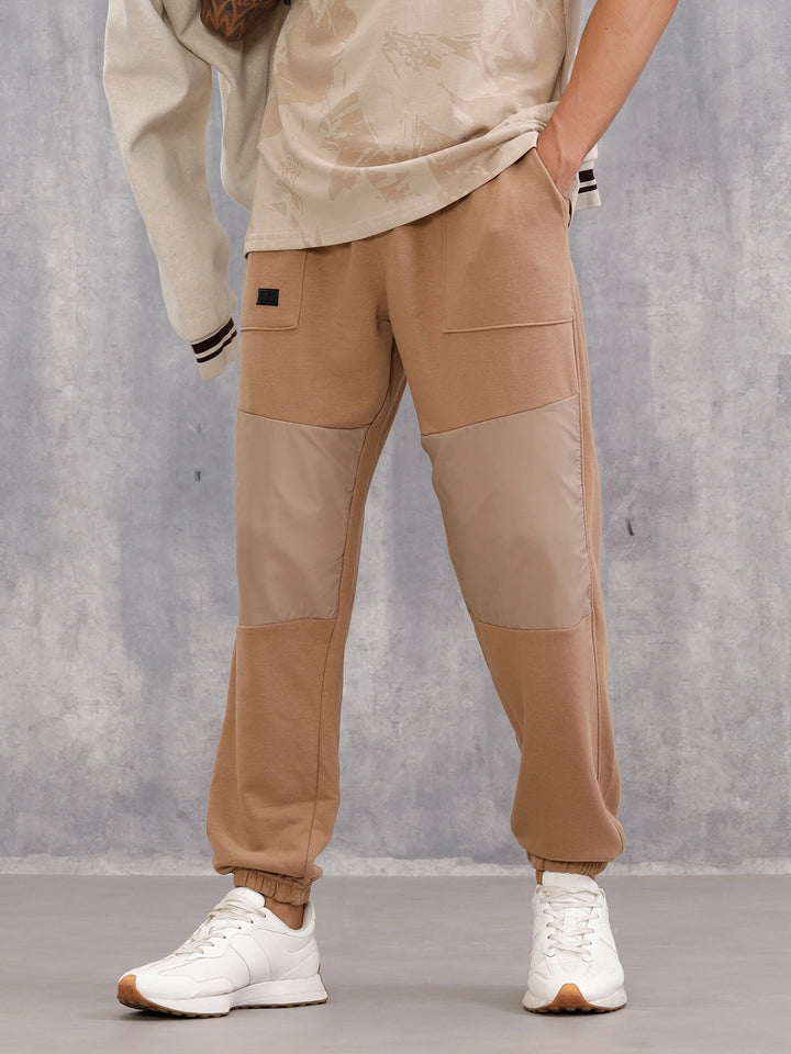 Tonal Colourblock Comfort Fit Jogger | Brown