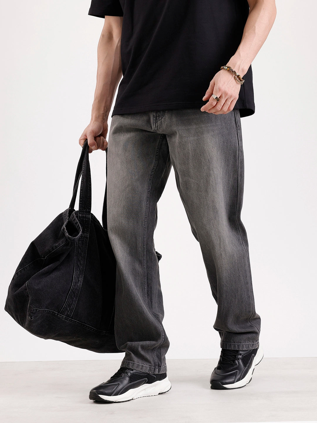 Washed Anit Fit Denim Jeans   |  Grey
