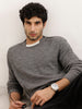 Solid Regular Fit Knitted Sweater | Grey