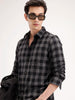 Slim Fit Checkered Shirt | Black