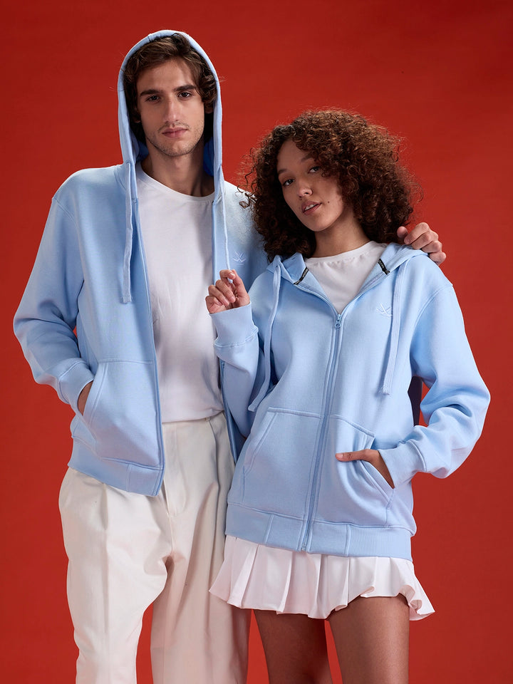 Men’s Solid Zip-Up Hoodie Sweatshirt | Blue