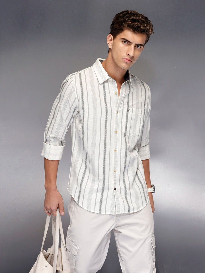 Textured stripe shirt | Off White