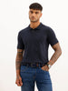 Solid Slim Fit Polo T-Shirt | Navy Blue