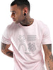 Coral Pink Logo Printed T-Shirt