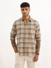 Regular Fit Full Sleeve Checkered Shirt | Beige