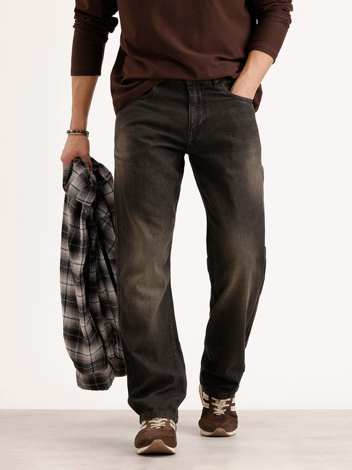 Faded Anti Fit Denim Jeans | Dark Grey