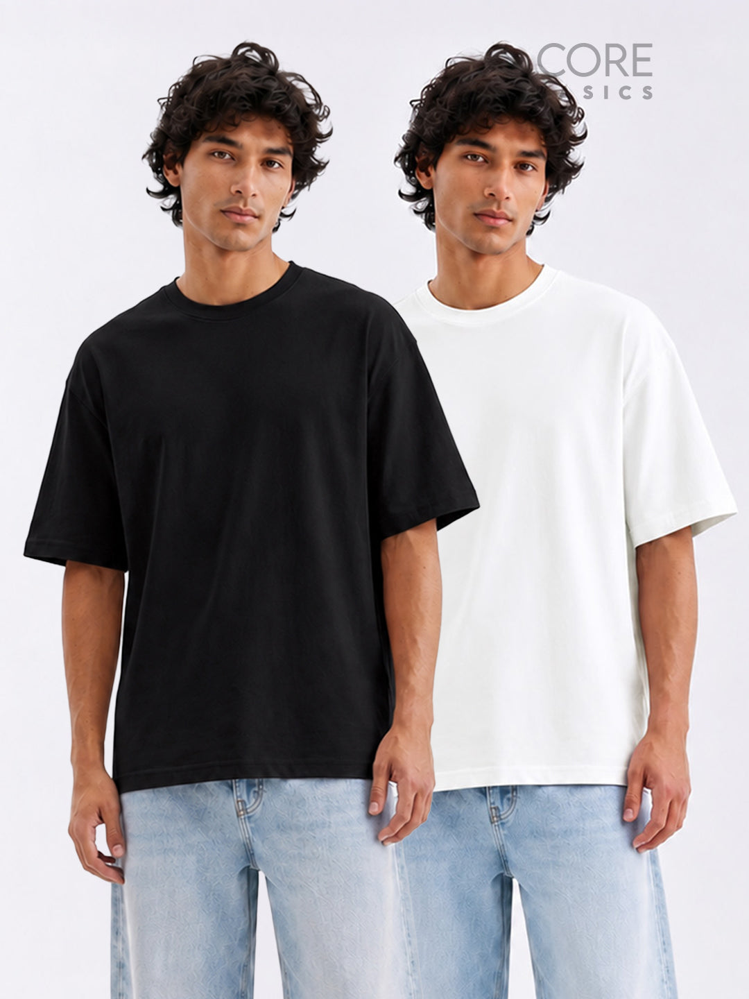 Core Basics Oversized Fit T-Shirt 2-Pack | Essential  | Black/ White