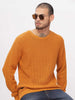 Knitted Mustard Crew Neck Sweater