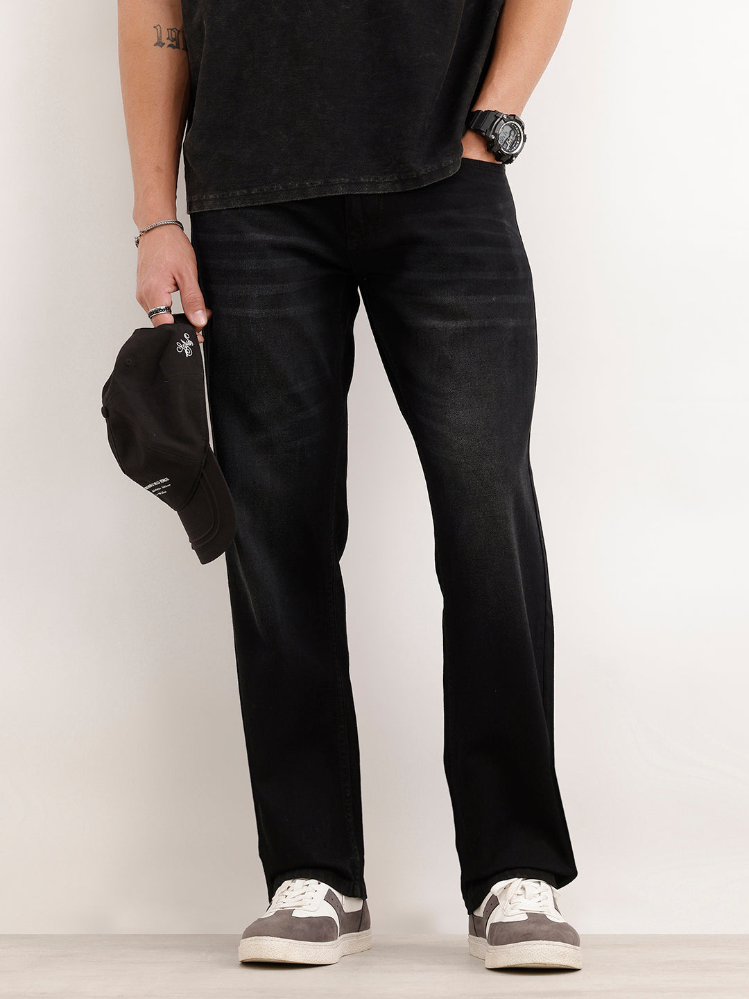 Anti Fit Faded Denim Jeans  | Black