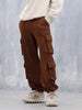 Men's Casual Utility Pockets Relaxed Fit Knit Jogger | Brown