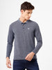 Blue Cotton Polo Collar T-Shirt