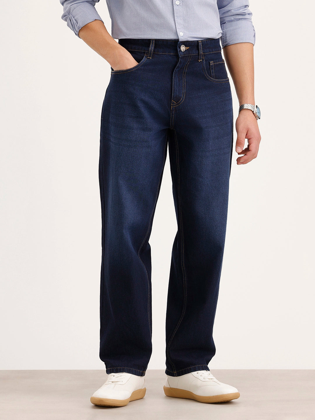 Loose Fit Denim Jeans | Dark Blue
