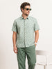 Textured Comfort Fit AOP Shirt | Light Green