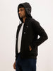 Solid Placement Printed Hooded Sweatshirt | Black | WLSS1400